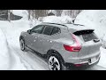 volvo xc40 recharge steep snow covered driveway