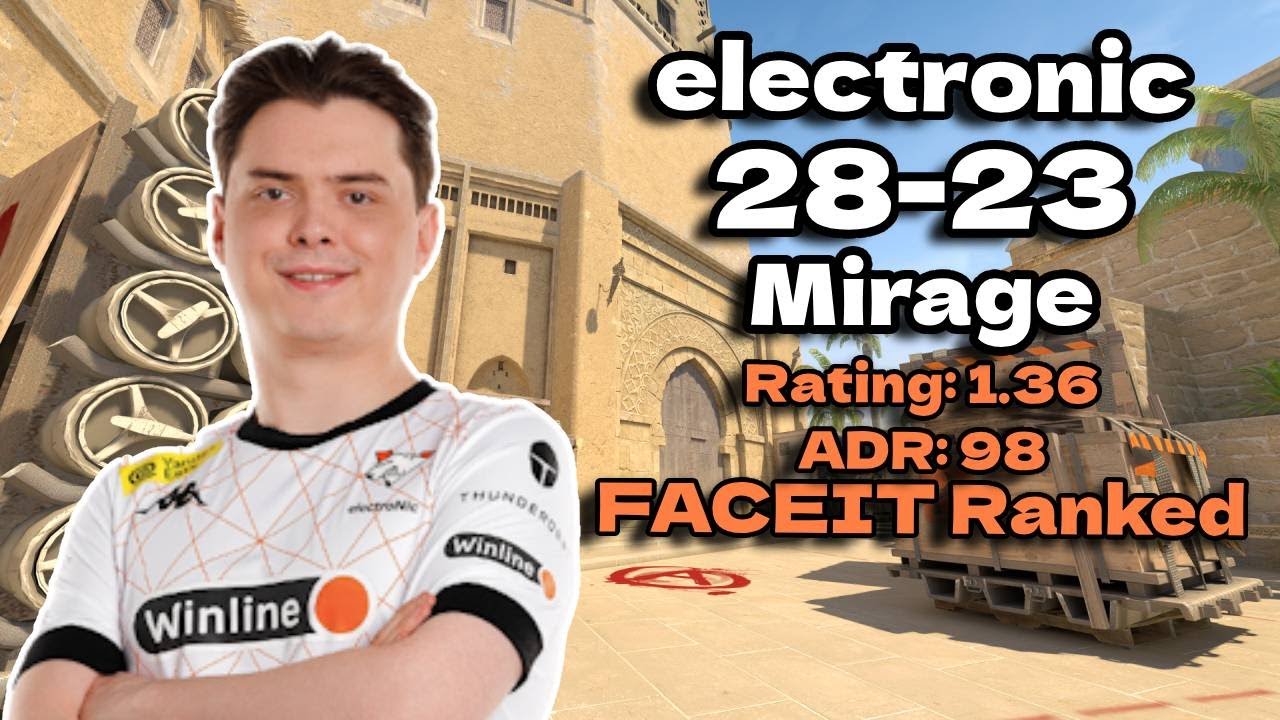 Electronic 28 Kills W/ Jame, M0NESY, B1t (Mirage) FACEIT Ranked July 08 ...