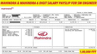 Mahindra \u0026 Mahindra 6 Digit PaySlip Salary | 180k Salary | Product Based Automotive OEM Salary Perks