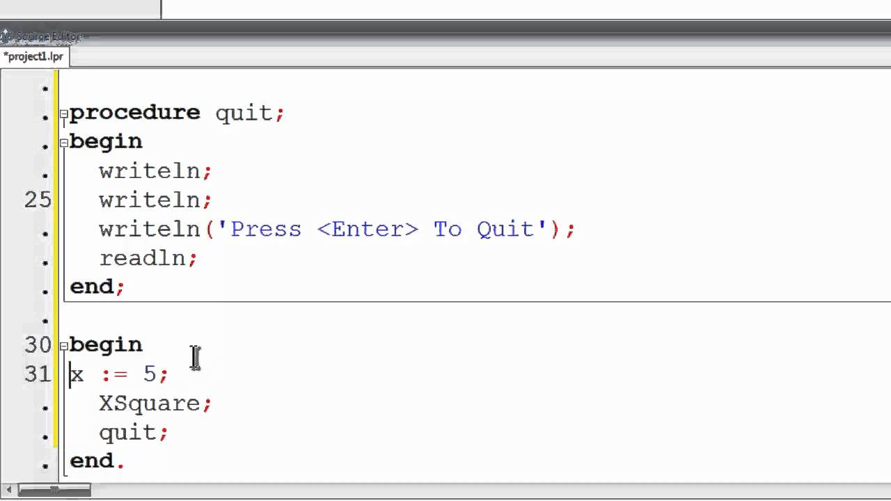 Free Pascal Program Tutorial 15 Procedures Lazarus Youtube