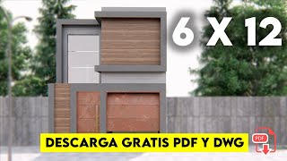 PLANO DE CASA ¡¡ GRATIS!! DE 6 X 12 METROS / HOUSE PLANS FREE 6 X 12 METERS