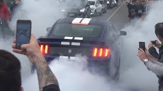 CHAOS on PUBLIC ROAD! - Burnouts \u0026 Accelerations at Cars \u0026 Coffee Italy Brescia 2018!