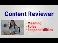 Content Reviewer Job Description | Content Reviewer | qualities | jobs Roles and Responsibilities