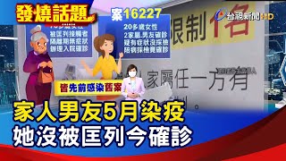 家人男友5月染疫 她沒被匡列今確診【發燒話題】-20210917