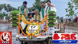 AP CM Chandrababu Drives Tractor In Eruvaka Program Launching Event | Teenmaar News