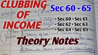 Clubbing of income | Section 60 of income tax | Section 64 of income tax