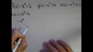 Symmetry, Determining of a Function is Even, Odd, or Neither