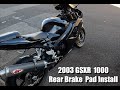 2003 GSXR 1000 rear brake pad install