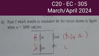 Find C which results in resonance for the circuit, when w = 5000 rad/sec in Telugu | parallel resona