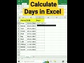 Calculate Days in Excel Trick tips Formula Shortcut Keys #shorts #viral #youtubeshorts #excel