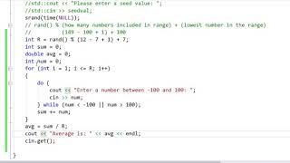 Generate Random Number Average using Loops in C++ Programming