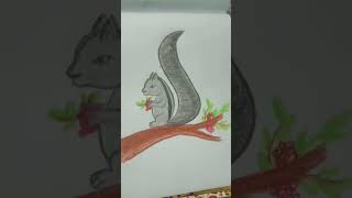 How to draw squrrile with number 9 🐿️#artist #shortvideo #youtubeshorts