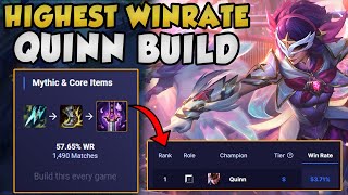 QUINN IS THE MOST BROKEN TOP LANER IN THE GAME WITH THIS BUILD! (RANK 1 WINRATE CHAMPION THIS PATCH)