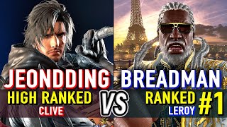 T8 🔥 JEONDDING (High Ranked Clive) vs BREADMAN (#1 Ranked Leroy) 🔥 Tekken 8 High Level Gameplay