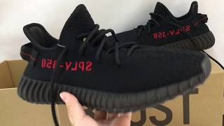 yeezy 350 v2 bred on feet