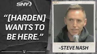 Steve Nash says Nets aren't trading James Harden, Kevin Durant update | Nets News Conference | SNY