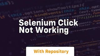 selenium click not working