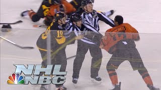Flyers' Wayne Simmonds lays out Penguins' Brian Dumoulin, brawl ensues | NHL | NBC Sports