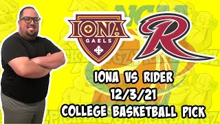 Iona vs Rider 12/3/21 College Basketball Free Pick, Free College Basketball Betting Tips