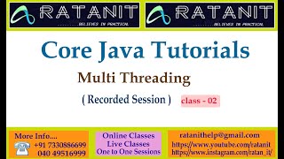 Core java Tutorials || Multi Threading || by Mr.Ratan || class-02