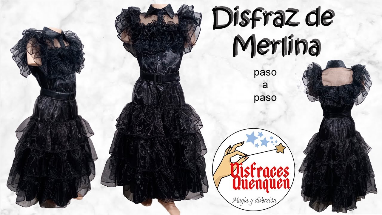 DIY. Disfraz De Merlina Addams 👗Como Hacer El VESTIDO De Merlina ...