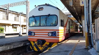 台鐵167次 EMU1200型紅斑馬自強號 彰化站進站+開車 編組：1203+1204