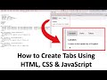 How to CODE Tabs Using HTML, CSS & JavaScript | New
