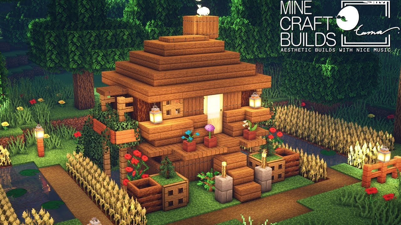 ⚒ Minecraft: Cute! 🌲 How To Build A Spruce Wood Starter House: Small ...