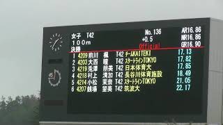 義足 走る 2017.9 Japan Para Atletics 100m Women T42/44/47