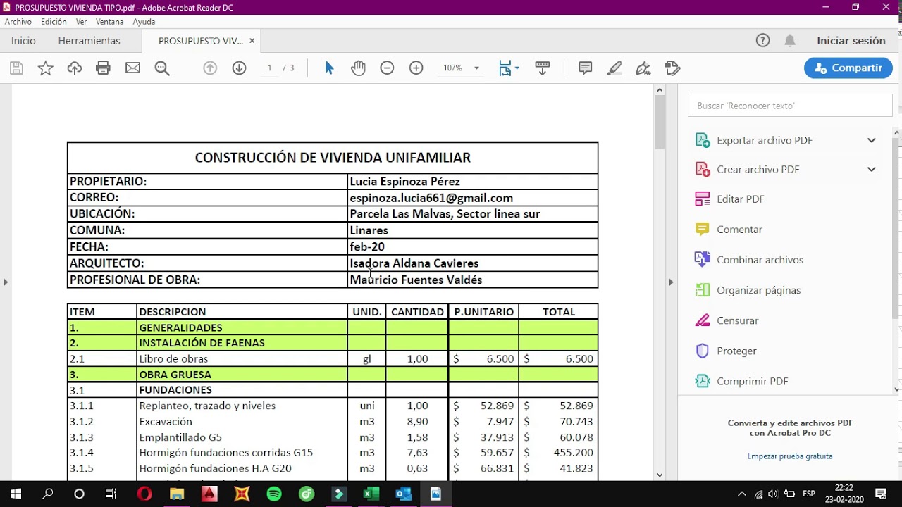 Tabla De Presupuesto Excel