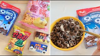 好吃的零食在這裡!! #吃膩了要換新口味 韓國 海太~奶油玉米脆片+LOTTE 樂天~字母 巧克力香草可可風味 餅乾1盒入 款式可選+Chiao E 巧益~甘梅薯條+POST~OREO巧克力棉花糖麥片