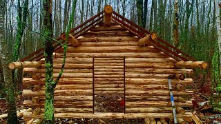 Building An Off Grid Log Cabin Alone: Cutting Door And Window In/Rafters