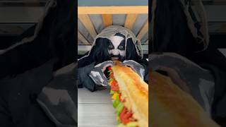 Monster eat giant sandwich in one bite! 👻😱 #shorts