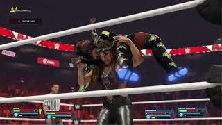 Liv Morgan \u0026 Raquel Rodríguez vs Naomi \u0026 Bianca Belair (Tag Team Championship RAW 24/02/25 WWE 2k24)