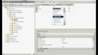 SQL Server 2008 - Create Database and table