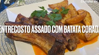 Entrecosto assado com batata corada!🤩😋