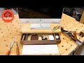 Cherry Monitor/Laptop Stand With Continuous Grain Walnut Drawer. Hand Tool Woodworking Project.