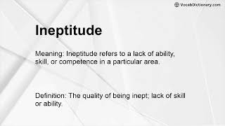 Ineptitude Meaning