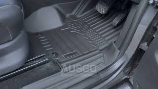 AUSGO 5D Moulded TPE Floor Mats for Volkswagen Amarok Dual Cab 2009+ Scuff Plate Covered Car Mats