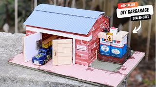 DIY Garage built from Mini Bricks - Bricklaying Model !
