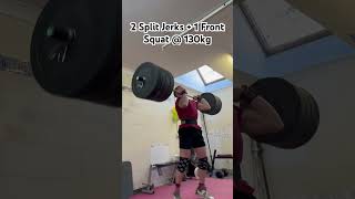 2 Split Jerks + 1 Front Squat @ 130kg #olympicweightlifting #weightlifting #crossfit