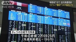 株価下げ、金は最高値更新・・・リスク回避の動き広がる(2022年2月21日)