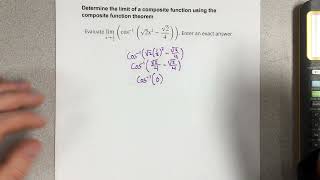 Determine the limit of a composite function using the composite function theorem