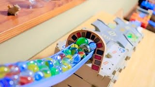 Road for minicar Solid block map rolling marble race! Marble Run Race ASMR #rollercoaster #stisfying