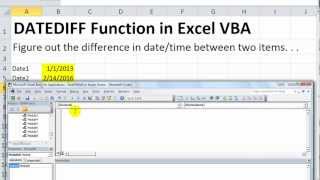 Excel VBA Basics #24 DateDiff in VBA - Difference in Seconds, Hours, Weekdays, Quarters, Months, Etc