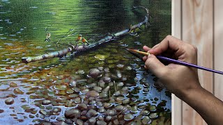 How to Paint Pond Water | Quick and Easy Way to Paint Realistic Water