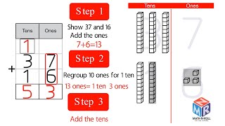 Practice 2-digit addition with regrouping. Grade 2