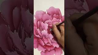 画写意牡丹花 #如何畫牡丹花 #學畫牡丹 #brushwork #peony #牡丹 #chineseart #inkstick