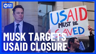 Protesters Gather At USAID Amid Musk's Closure Threats |10 News First