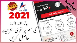 Jazz and Warid Free internet in 2021